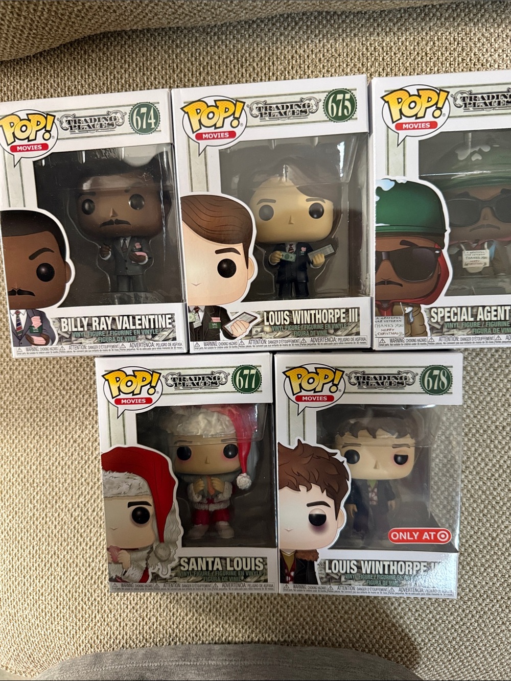Trading Places Funko- Billy Ray #674, Louis #675, Special Agent #676, #677 #678